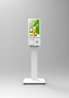 Signalisation à écran tactile de 21.5 pouces avec imprimante QR Scanner commande de nourriture tablette kiosque publicitaire