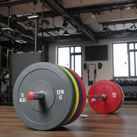 Plaques d'haltères en caoutchouc à haute élasticité compétition colorée Squat haltérophilie poids libres équipement de Fitness Dropable