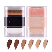 Pinceau de maquillage 2-en-1 en éponge, pinceau à fond de teint à poils doux, pinceau de maquillage double tête pour la distribution de la poudre, pinceaux de beauté