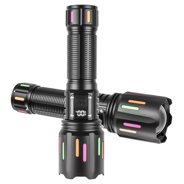 30W High Power LED Tactical Flashlight Rechargeable with 26650 Battery 30Lumens Emergency Spotlight Telescopic Torch