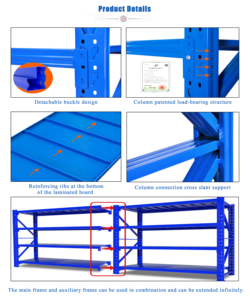 Scaffale di Stoccaggio Leggero Senza Bulloni a 5 Ripiani, Unità di Scaffalatura <span class=keywords><strong>in</strong></span> <span class=keywords><strong>Metallo</strong></span> per Casa, Garage, Cucina, Magazzino - Product Image 5