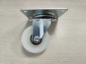 50 mm 2 pouces blanc PA Nylon Roulette <span class=keywords><strong>Mobile</strong></span> Double roulement roulette 120 KG charge présentoir roues - Product Image 3