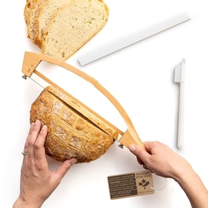<span class=keywords><strong>Cuchillo</strong></span> para Pan de Madera Ajustable, Diseño de Arco, Fácil de Cortar en Rebanadas Uniformes - Product Image 1