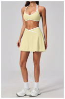 Ensemble de sport pour femmes avec short, respirant, dos nageur, taille haute, effet push-up fessier, pour yoga, gym et tennis
