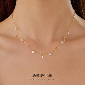 Лидер продаж, ювелирные изделия из 925 стерлингового серебра, циркон, подвеска в виде капли, браслет на цепочке для женщин - Product Image 4