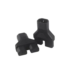 Conector VDE IEC 10A 250V macho y hembra, adaptador de CA y divisor C14 a dual c13, convertidor de CA para ordenador, precio de fábrica