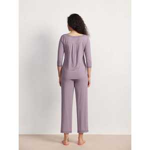 Vêtements de nuit légers pour femmes, vêtements de nuit en coton rayés, ensemble de pyjama pour demoiselles d'honneur, pyjama en bambou RTS - Product Image 4