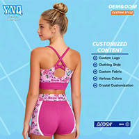 Ensemble de shorts et soutien-gorge en spandex personnalisé par sublimation pour filles, confortable, pour équipes de danse et uniformes de cheerleading