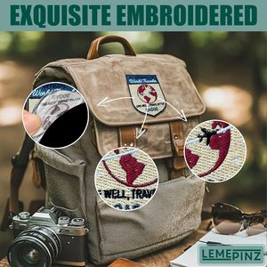 แพทช์ปักลาย CustomWorld Travel ขนาด 3 นิ้ว รีดติดหรือเย็บติดบนผ้า สำหรับตกแต่งกระเป๋า แพทช์ลายการผจญภัย - Product Image 3