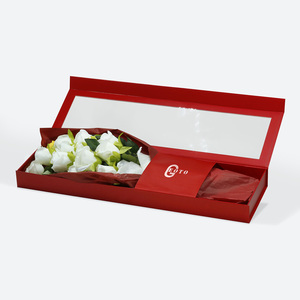 Wholesale Custom Cardboard White Flower Packaging Gift Present Box with Clear <b>Window</b> Lid - Product Image 4