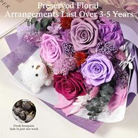 Ge conserveerde bloemenboeket berendesign cadeaudoos - Eeuwige echte rozen voor vrouwen Moederdag Valentijnsdag Verjaardag Jubileum