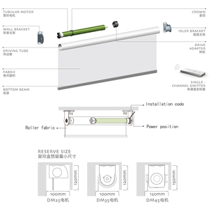 <span class=keywords><strong>Moteur</strong></span> tubulaire intelligent anti-pincement et anti-collision <span class=keywords><strong>AOK</strong></span> AM45-20/17-MR-E-XP de haute qualité pour le levage de portes à enroulement - Product Image 6