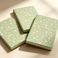 Carnet A5 à couverture rigide, imprimé floral pastel personnalisé, journal d'écriture, papeterie pour cadeau