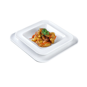 Plato Cuadrado de Melamina Blanco, Imitación de Porcelana, Uso Comercial en Restaurantes, para Platos Fríos, Tazones de Arroz, Comida Rápida - Product Image 5