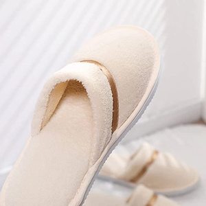 Sang Trọng Dùng Một Lần Dép Đi Trong Nhà Màu Sắc Tùy Chỉnh Bông Polyester Dùng Một Lần Dép Đi Trong Nhà - Product Image 4