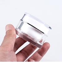 Pots cosmétiques en acrylique transparent à double paroi, écologiques, avec couvercles, pour soins de la peau et crèmes pour les yeux, capacités de 5g à 50g