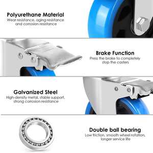 SYSanajang Bestseller Rueda De Pvc 4-Zoll-PVC-Lenkrollen 100 mm Schwerlastrollen - Product Image 4