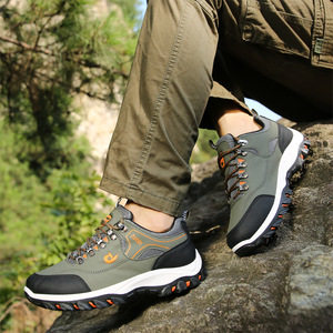 Baskets basses jaunes A07 pour hommes à bout rond et lacets, style sportif décontracté, pour l'été, la randonnée, la marche et la course, avec motif à blocs - Product Image 6