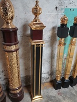 Colonne de main courante d'escalier en aluminium et laiton au design moderne, pour escaliers intérieurs et extérieurs, balcon, terrasse, villa, poteau de garde-corps en bois antique