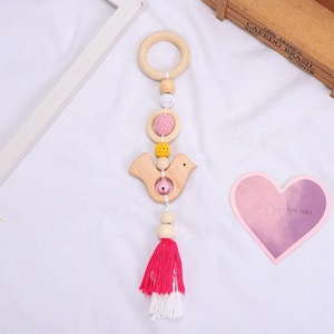 Mordedor con colgante de animales de la paz para la habitación de los niños, mordedor con cuentas de lana, sonajero para bebé - Product Image 5