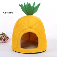 Lit pour chat portable en peluche de velours de conception personnalisée en forme d'ananas