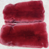 Peau de renard teinte bordeaux pour vêtements, vente en gros