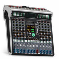 Console audio AOFO 8 canaux pour DJ avec 99 effets DSP, MP3, USB, Bluetooth et égaliseur 7 bandes pour événements scéniques et karaoké