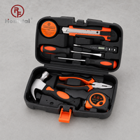Juego de Herramientas Manuales de Acero Resistente de 9 Piezas, Kit de Reparación para el Hogar con Martillo y Alicates, Estuche Portátil, Garantía OEM de 1 Año
