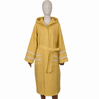 Peignoir gaufré à capuche pour hôtel et spa, lavable en machine, léger, pour hommes, idéal pour l'hôtellerie, disponible en gros pour toutes les saisons