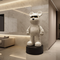 Sculpture en fibre de verre sur mesure en forme d'ours abstrait - Résine de dessin animé de forme irrégulière, Sculpture en résine pour la décoration intérieure