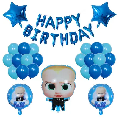 Boss balões de festas, balão de 30 polegadas com número de folha de bebê 1 2 3 4 5 6st decoração de festa de aniversário desenhos animados hélio Globos