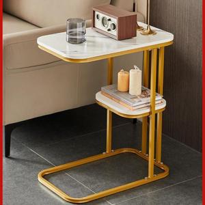 Mesa de centro de extremo pequeño en forma de <span class=keywords><strong>C</strong></span> de panel de madera moderno industrial para sofá y cama de sala de estar - Product Image 2
