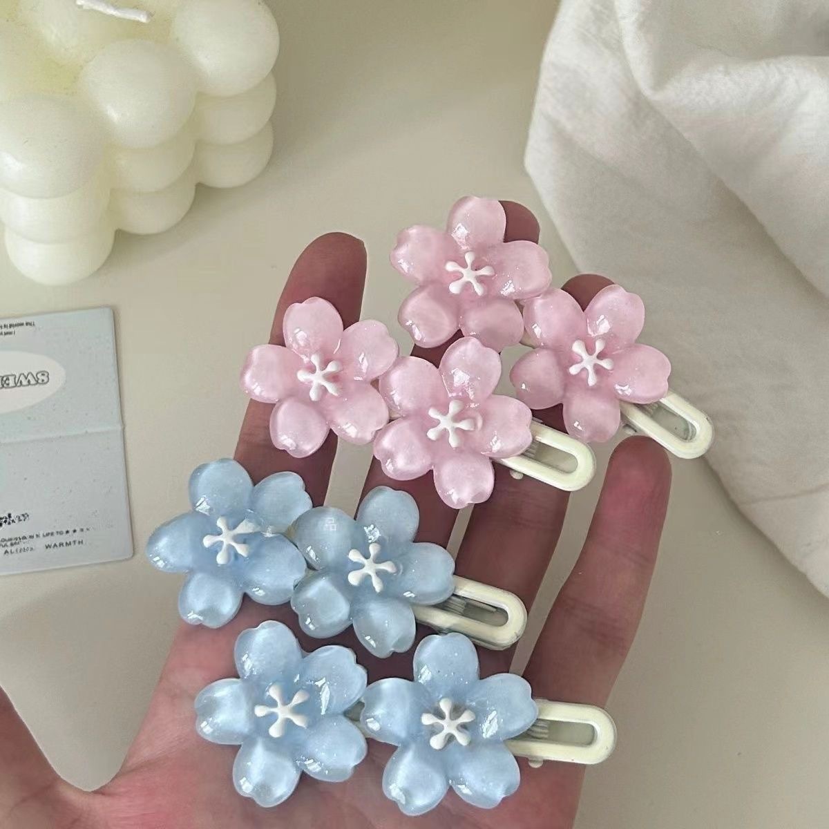 Summer Beach Cherry Blossom Hair Clip Sweet Cute Resin Hair Clip