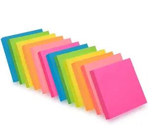 Bloco de notas autoadesivas personalizado multicolorido fácil de postar, material escolar, mini blocos de notas