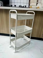 Chariot de rangement roulant de cuisine Chariot de rangement robuste à 3 niveaux de qualité supérieure Support à boire pour fruits et légumes avec poignée