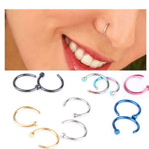 Fashion Body Jewelry Piercing Nose <strong>Ring</strong> Stainless Steel Gold Nose <strong>Rings</strong> Small Hoop <strong>Fake</strong> Piercing Nose <strong>Rings</strong> for Women Men - Product Image 2