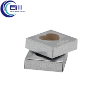 Caja de Embalaje Cosmético Plegable de Papel Plateado Ecológico Premium con Ventana Transparente para Aceites Esenciales, Perfumes y Cuidado de la Piel