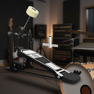 Pedal de bombo ajustable de cadena única con batidor de fieltro y soporte para bombo - Product Image 2