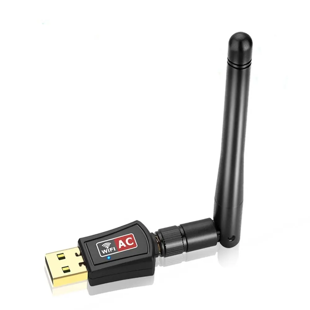 600Mbps USB2.0 Wifi adaptörü RTL8811AU 2.4G & 5G Ethernet Lan Wifi güvenlik cihazı AC Wifi alıcısı ağ kartı ile dönebilen anten