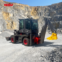 Harga Pabrik Murah CE Mini Traktor Kebun Roda Empat  Excavator Bucket/Tiller Micro Digger Bagger Engine Core Backhoe Loader