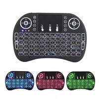 Miniteclado inalámbrico i8 retroiluminado, 3 colores, 2,4 ghz, inglés, ruso, Air Mouse con Touchpad, Control remoto, Android, decodificador