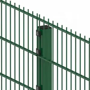 2.5米1230毫米高2d双双线花园围栏金属丝围栏200 * 50毫米带柱