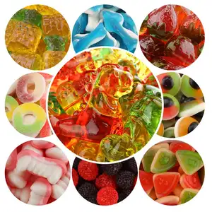 Lechao Confectionery Supplier Assorted Bulk Various Shapes Sweet Sour Juicy Gummy Jelly Permen Chewy Gummy Candy China