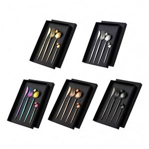 Ensemble de Cuillères et Baguettes Plaqué Or pour Mariage Camping CLASSIQUE Carré en Acier Inoxydable Cuisine de Camping - Product Image 1