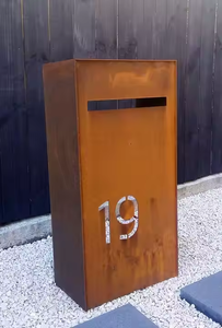 Modern Vintage Free Standing Steel <b>Mailbox</b> Durable Waterproof Outdoor Garden Design with Secure Lock for Home - Product Image 6