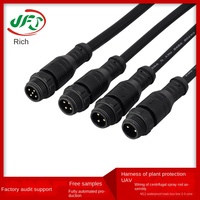 Cableado M14 macho-hembra de silicona con revestimiento de cobre, impermeable, de 4 núcleos, con líneas paralelas dobles para drones de protección de plantas