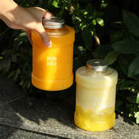 Bouteille en plastique jetable de 1000 ml pour thé au lait et jus de fruits mélangés, format mini-seau pour bébé