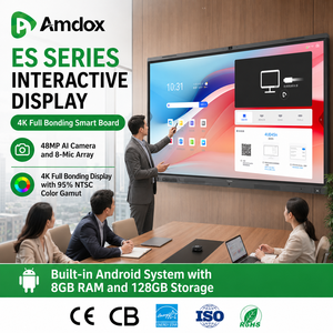Amdox 4k UHD Écran plat interactif 95% NTSC Full Bonding Tactile 40 points Caméra IA 48MP Android/Windows OS pour l'éducation 4k UHD - Product Image 1