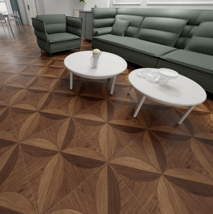 Carrelage en porcelaine imitation parquet en noyer rétro, 600 x 600 mm, finition mate, antidérapant, pour la décoration <span class=keywords><strong>de</strong></span> la cuisine, <span class=keywords><strong>de</strong></span> la salle <span class=keywords><strong>de</strong></span> bain et des pièces - Product Image 3