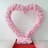 Arche de fleurs artificielles en forme de cœur blanche personnalisée, cadre métallique, arche florale pour mariage, toile de fond pour événement, fête, décoration de scène